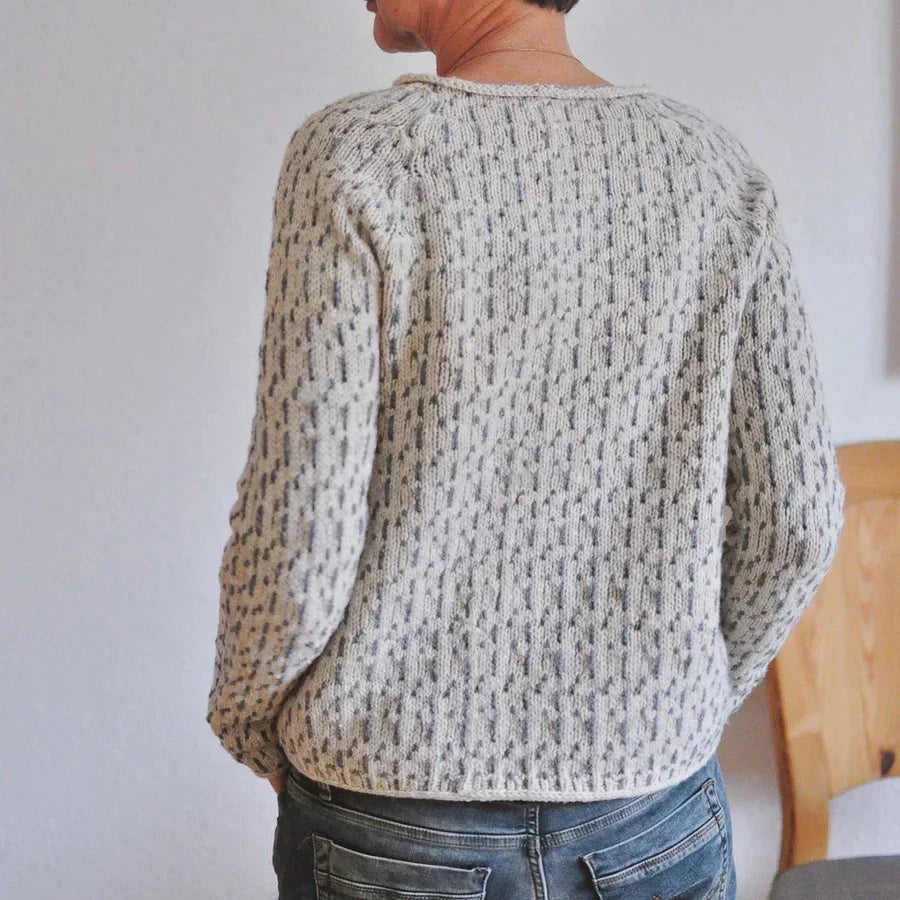 Otilia - Elegant grey sweater with boat neckline