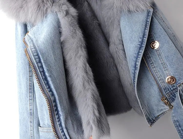 Eliza | Elegance Denim & Fur Jacket