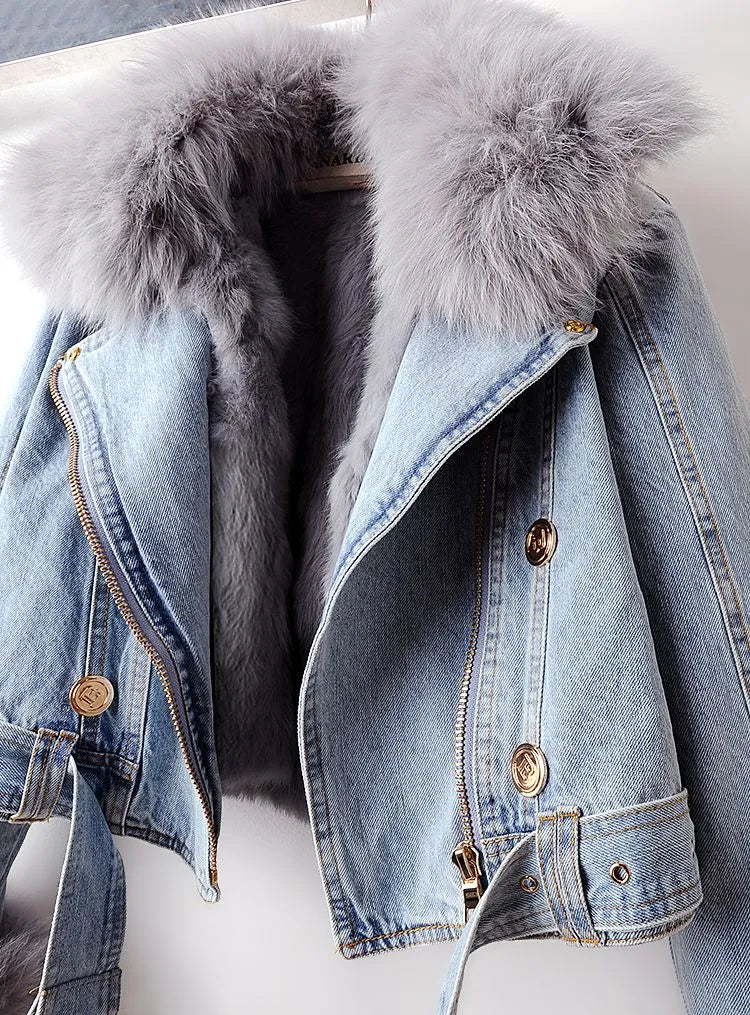 Eliza | Elegance Denim & Fur Jacket