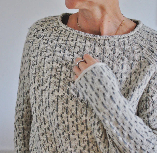 Otilia - Elegant grey sweater with boat neckline