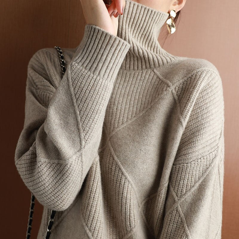 Sweater with warming collar
