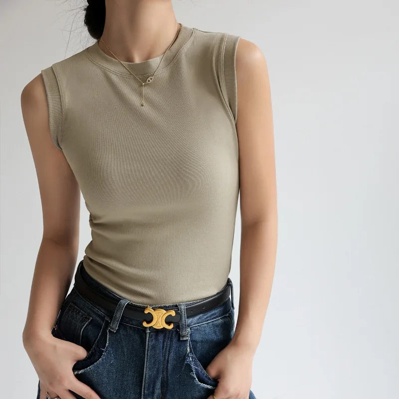 Emily | Women's Round Neck Sleeveless Undershirt