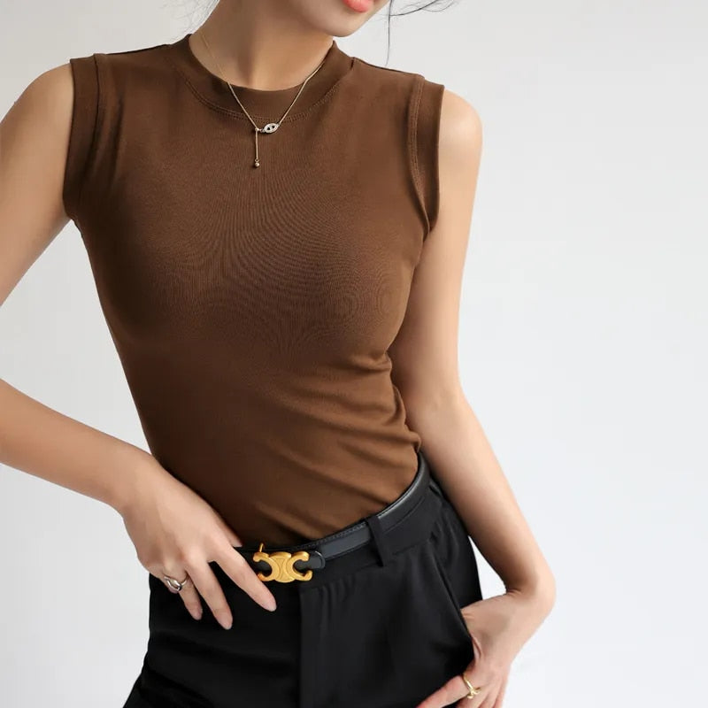Emily | Women's Round Neck Sleeveless Undershirt
