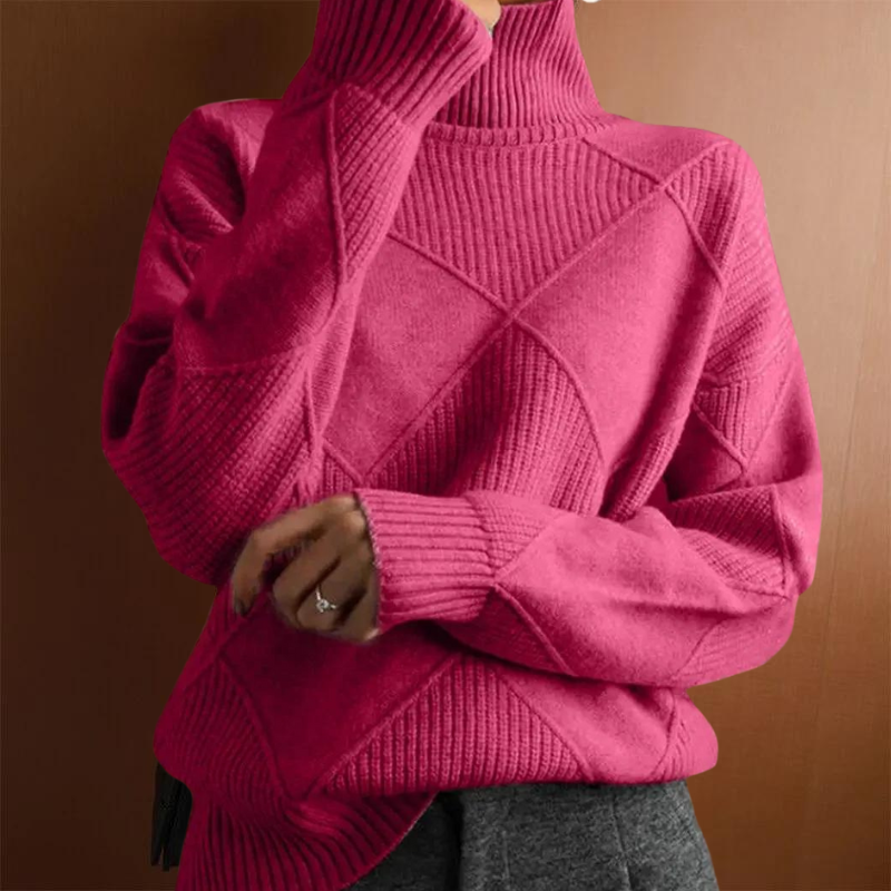 Sweater with warming collar