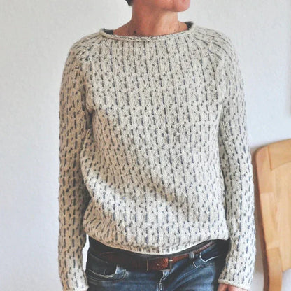 Otilia - Elegant grey sweater with boat neckline