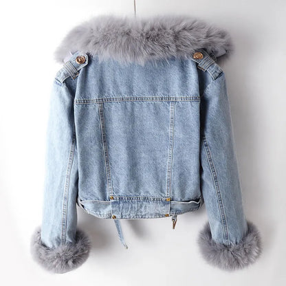 Eliza | Elegance Denim & Fur Jacket