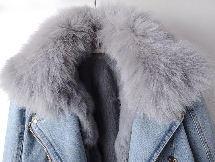Eliza | Elegance Denim & Fur Jacket