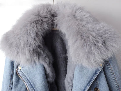 Eliza | Elegance Denim & Fur Jacket