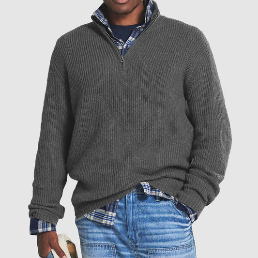 Zip-Up Business Casual Pullover For Men