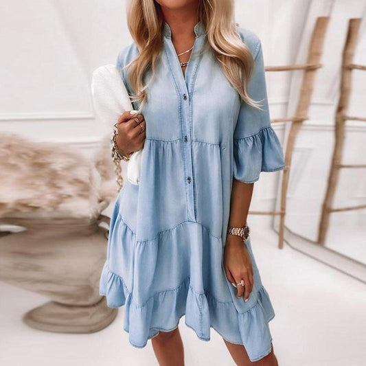 Amiah | Denim A-line Shirt Dress for Women