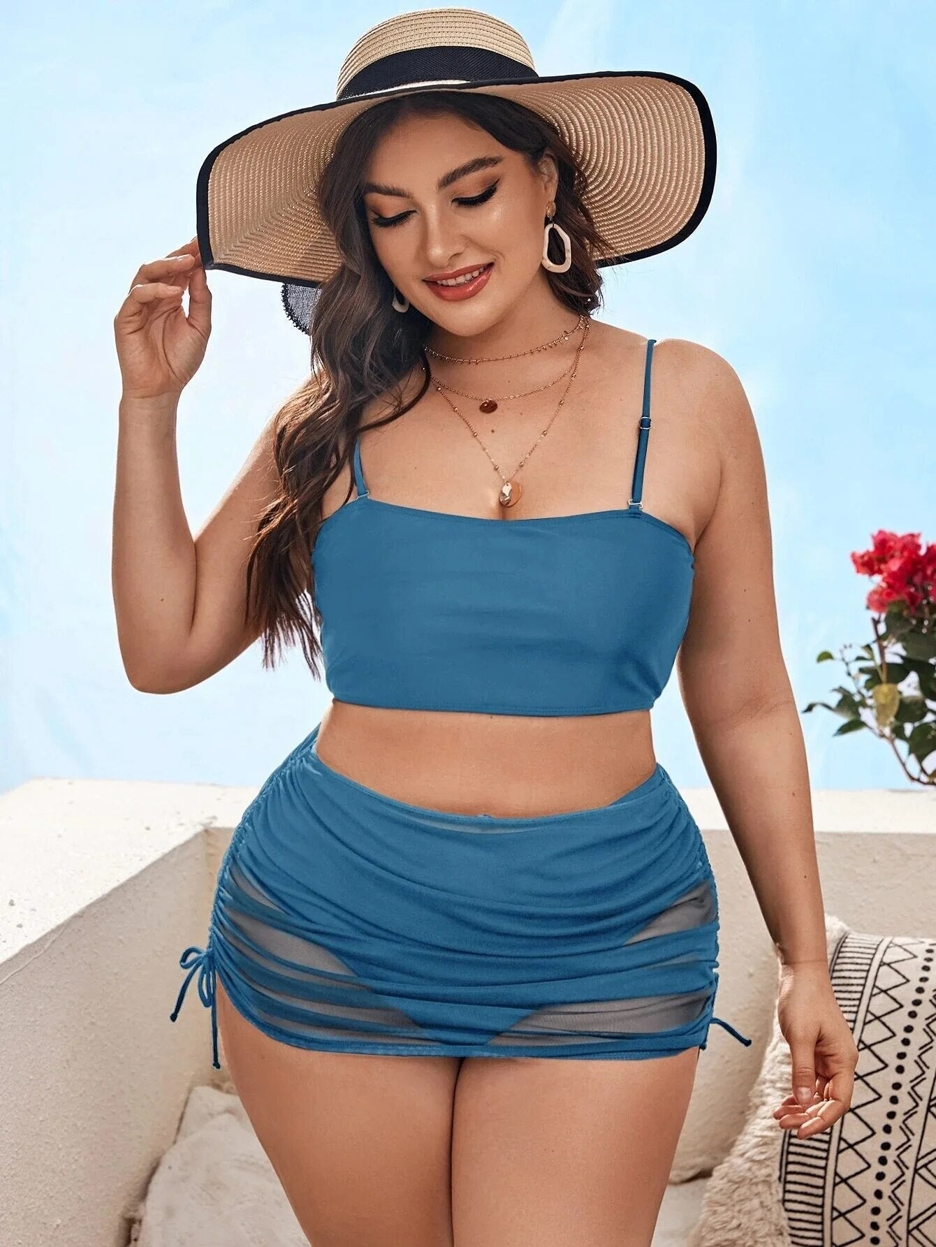 Claire | Women's High-Waist Swimsuit with Skirt