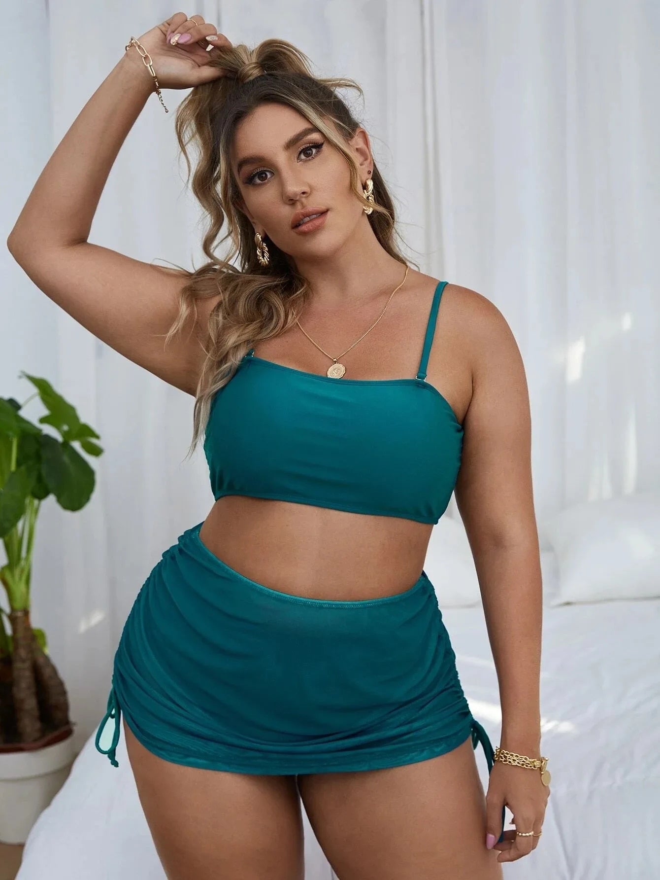 Claire | Women's High-Waist Swimsuit with Skirt