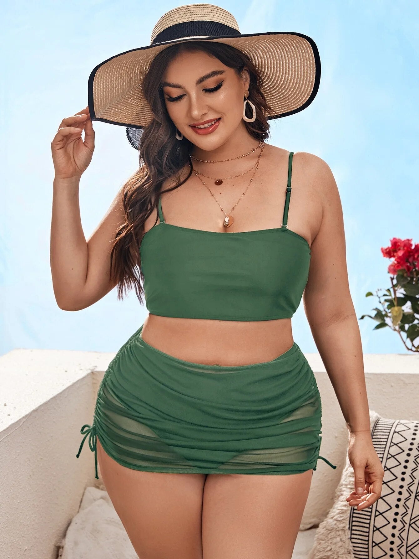 Claire | Women's High-Waist Swimsuit with Skirt