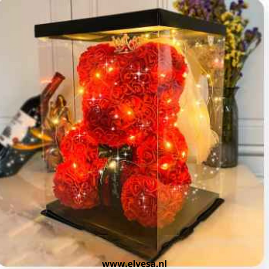 RozenTeddybeer met licht | Perfect Valentijn cadeau