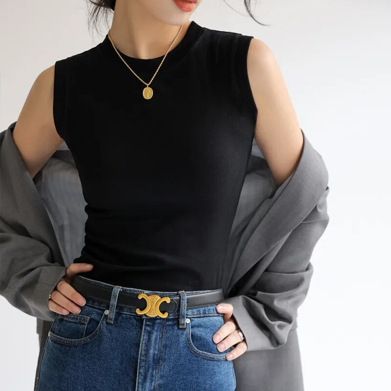 Emily | Women's Round Neck Sleeveless Undershirt