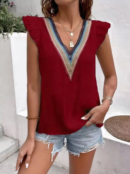 Vanessa | Summer V-Neck Blouse