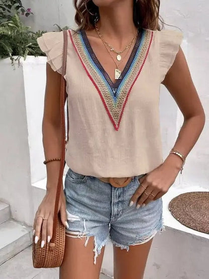 Vanessa | Summer V-Neck Blouse