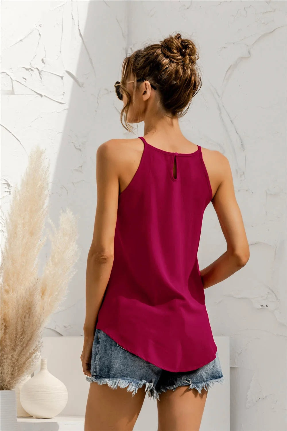 Karen | Women's Sleeveless Halter Tank Top