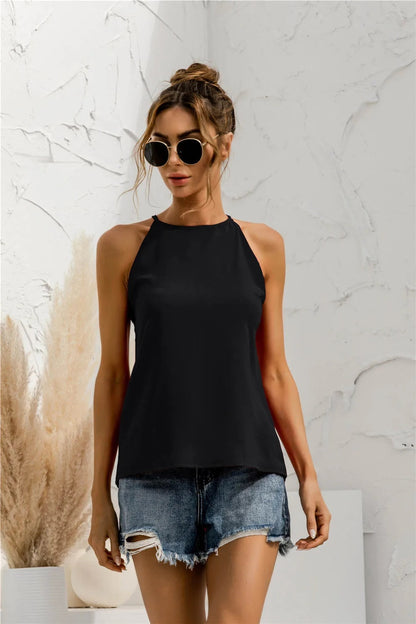 Karen | Women's Sleeveless Halter Tank Top